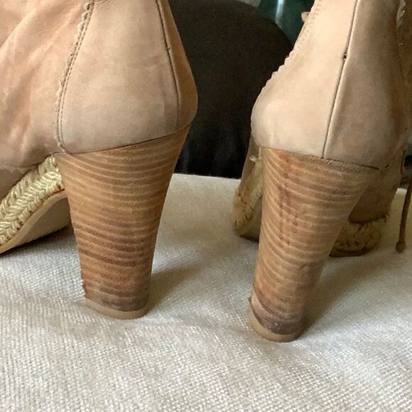 STUART WEITZMAN SUEDE LACE UP PEEP TOE HEELED SHOES/BOOTIES SIZE 38.5 - Picture 13 of 13
